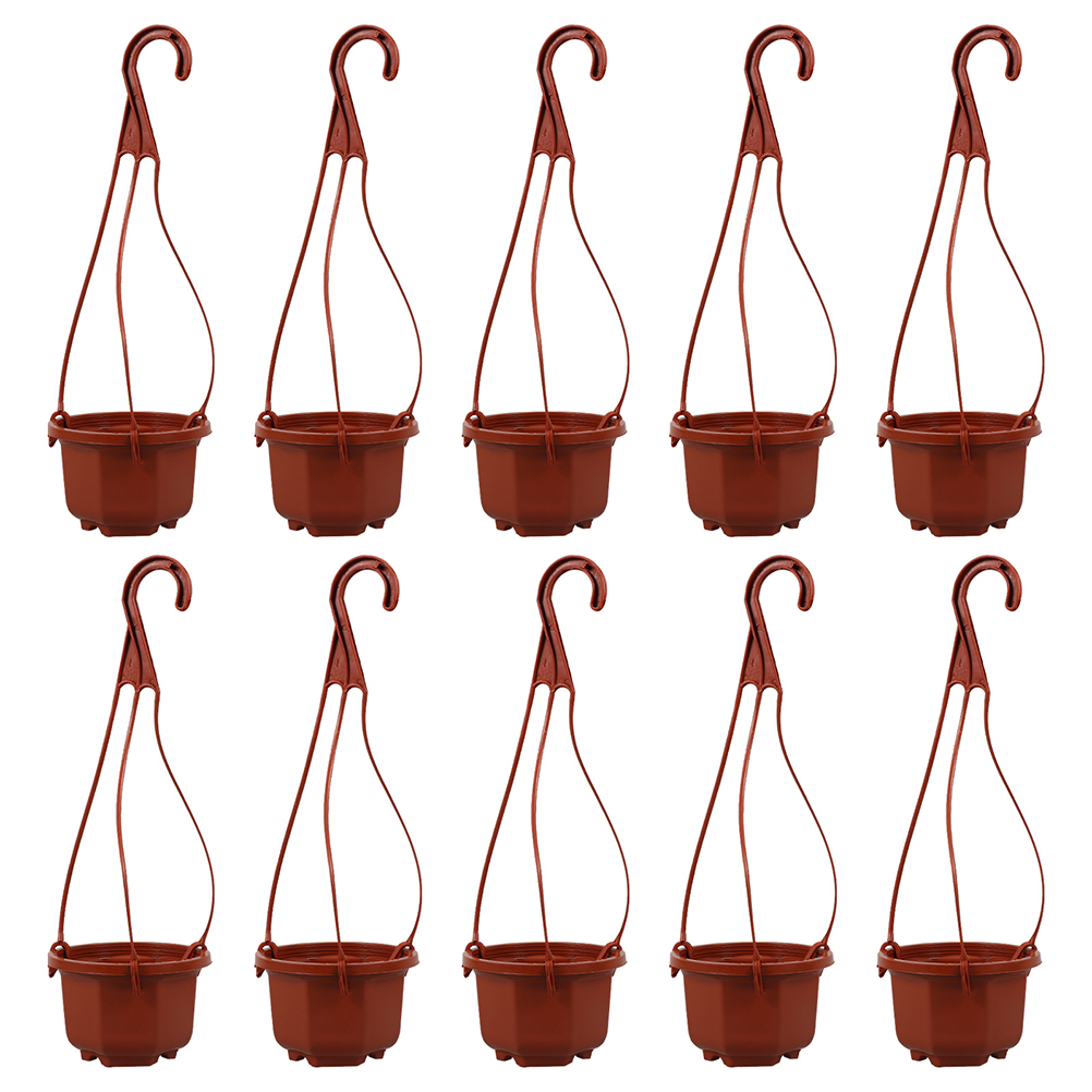 24 Sets Plastic Hanging Plants Pots Hanging Flower Baskets for Outdoor Indoor Plants Hangers Garden Pot for Home Balcony Decor: light green