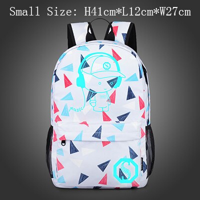 Mochilas escolares para niños mochila con estampado de estrella espacial para adolescentes, Cargador USB Ptgirl, bolsas de libros antirrobo: Small-5