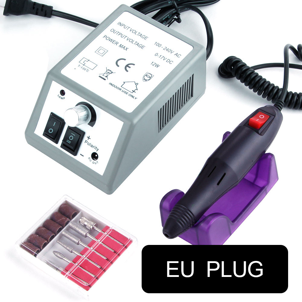 Electric Nail Drill Machine For Manicure Nail Drill Milling Cutter Nail Art File 20000RPM Pedicure Polish Tool Kit: Gray EU Plug