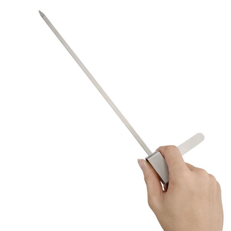 1 pc 37 cm Rvs Kabob Stok Barbecue Spiesjes Vlees Kebab BBQ Grillen Naald Voor Outdoor Camping Picknick BBQ spiesjes