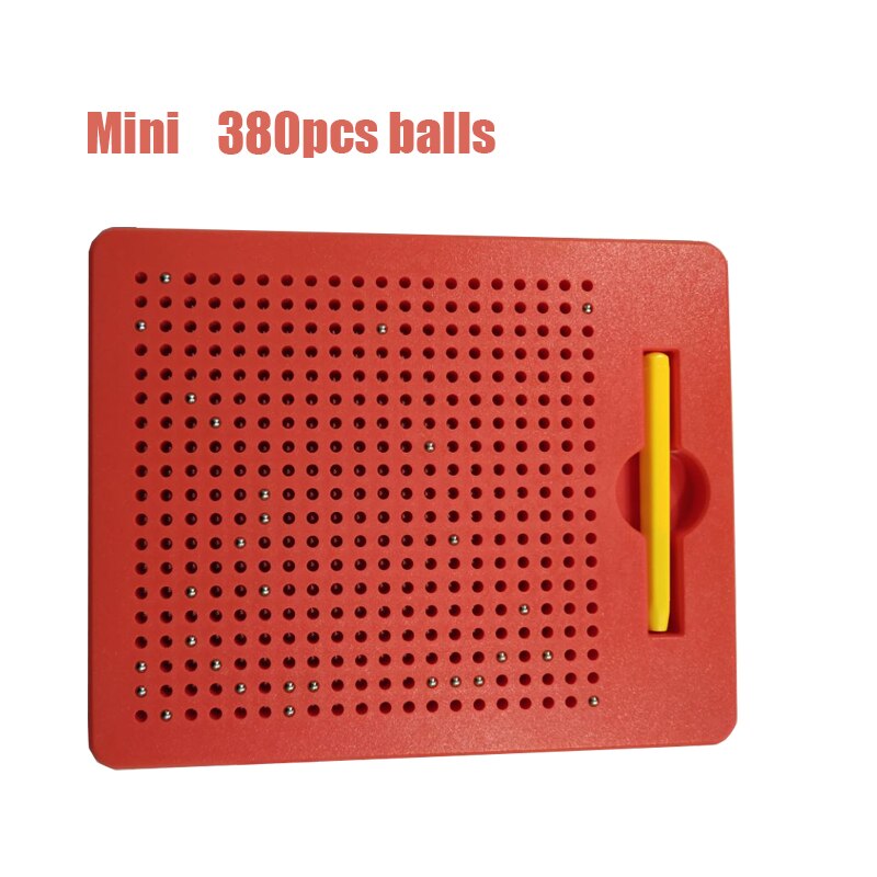 Magnetisk tablet magnet tegnebræt stål perle stylus pen pop perle læring pædagogisk skrivelegetøj til børn: Mini størrelse rød