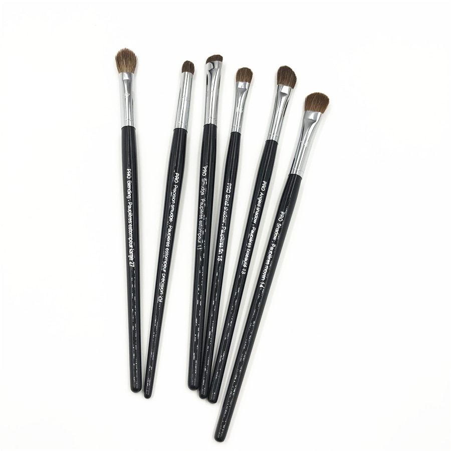 Pincel para difuminar sombras de ojos, brocha pequeña y grande de pelo de cabra, pincel de maquillaje de precisión puntiaguda