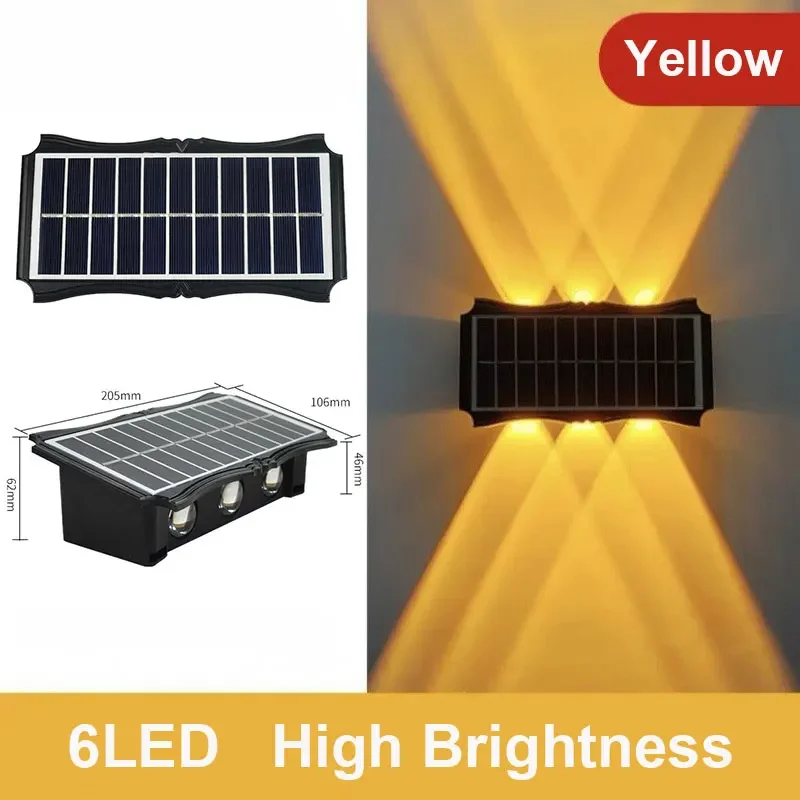 LED-Solar--Wandleuchte für Höhle Außenbereich, wasserdicht, nach oben und unten leuchtende Beleuchtung, Hausdekor-Leuchten für Außenveranda, Balkon, Garten, Straße: mondblau / 0-5W
