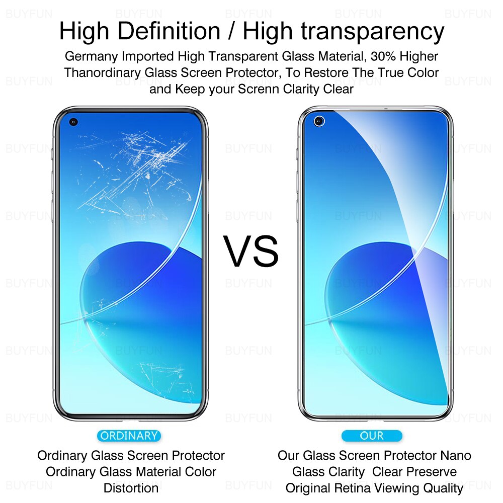 2Pcs Gehard Glas Screen Protector Voor Oppo Reno 6 4G 5G 6Z Reno6 Opo Volledige Cover Case beschermende Film Op De Voor 6.4 "CPH2235