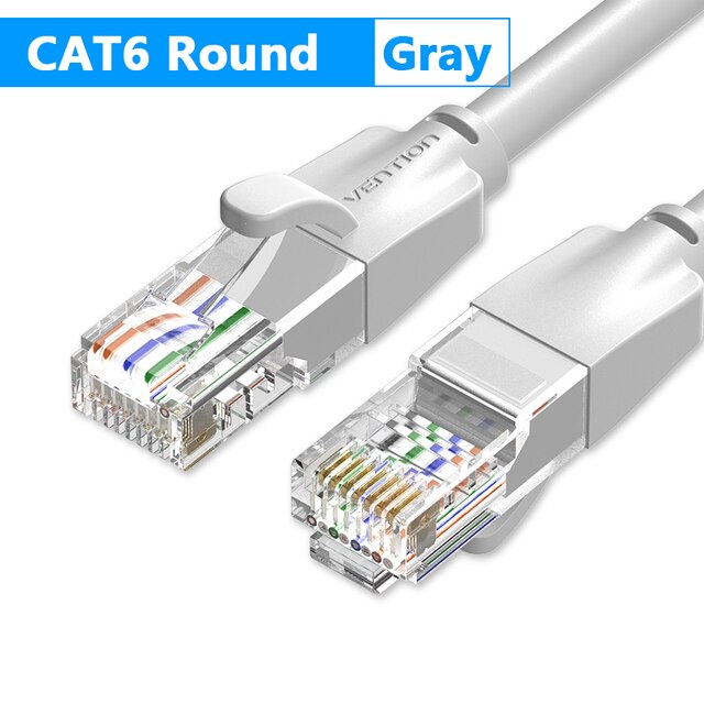Tions Ethernet Kabel Katze6 Lan Kabel UTP RJ45 Netzwerk Patch Kabel 10m 50m Für PS PC Internet Modem Router Katze 6 Kabel Ethernet: Neu runden Kabel -grau / 3m