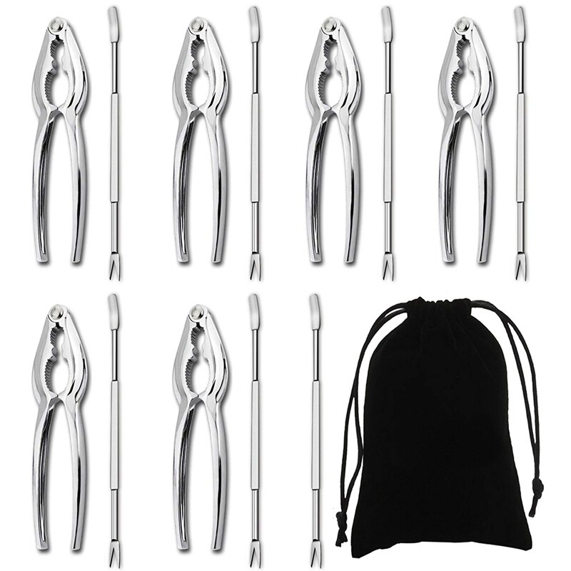 Utensilios para marisco conjunto incluyendo 7 horquillas y 6 langosta cangrejo galletas tuerca Clip conjunto de galleta de nuez marisco Kit de herramienta tuerca Cracker herramienta: Default Title
