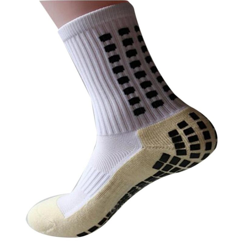 Calcetines antideslizantes de fútbol para hombre, medias de algodón para deportes nuevos, del mismo tipo que el Trusox: white