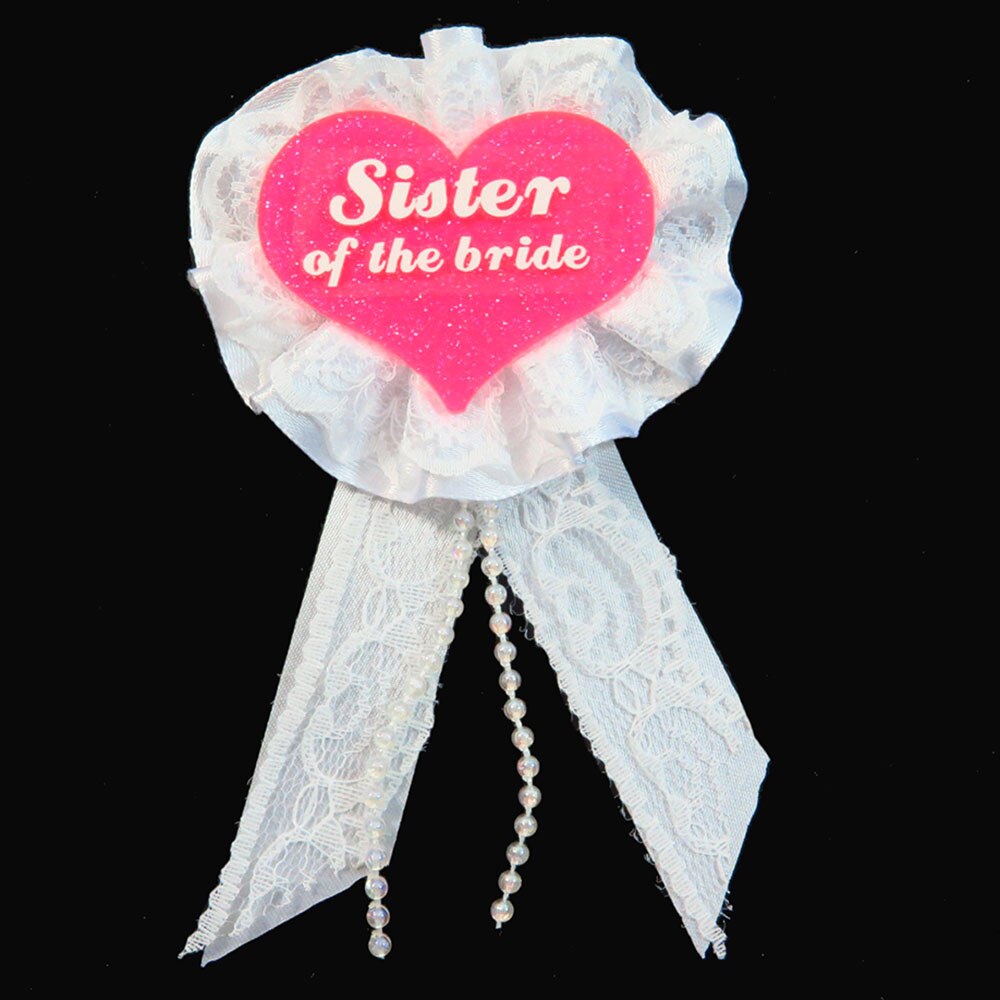 10 Pcs Roze Glitter Badge Witte Kant Lint Broche Vrijgezellenfeest Pin Bruid Om Bachelorette Verjaardag Prinses Knop