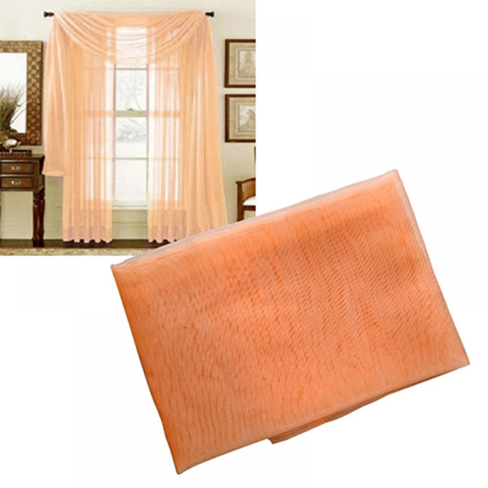 16 colori filato di vetro trasparente finestra mantovana tende bianche trasparenti soggiorno telecamera da letto finestra voilà tenda di tulle sulla asta: Arancione