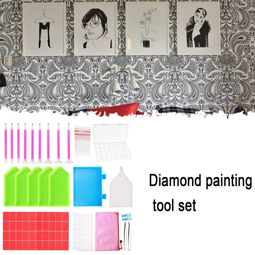 127pcs/set 5D Diamond Painting Tools Set DIY Diamond Painting Accessories Kit Diamond Embroidery Box Art Crafts