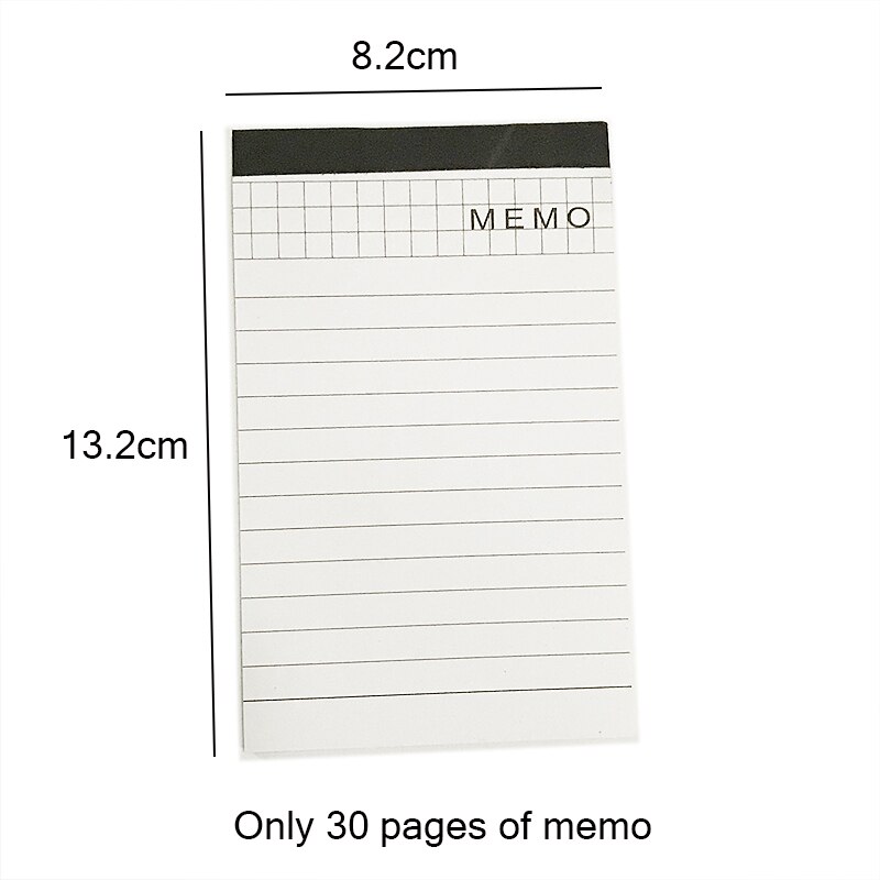 stationery small pocket notebook A7 PU leather notepad business work note book daily memo planner with calculator: Only memo