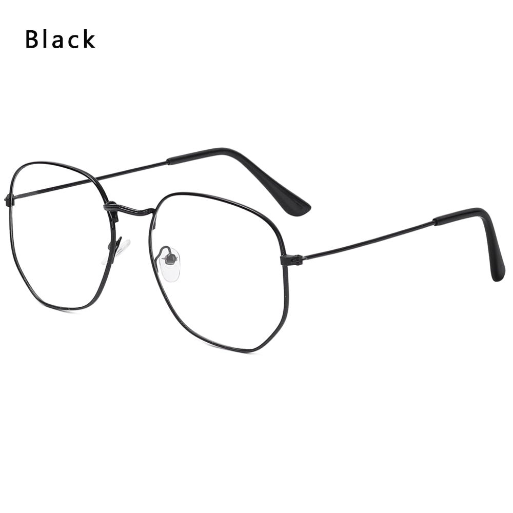 Metalen vintage ronde bril oversized brilmontuur optische oogzorg brillen draagbare brilaccessoires: Stijl 2 zwart