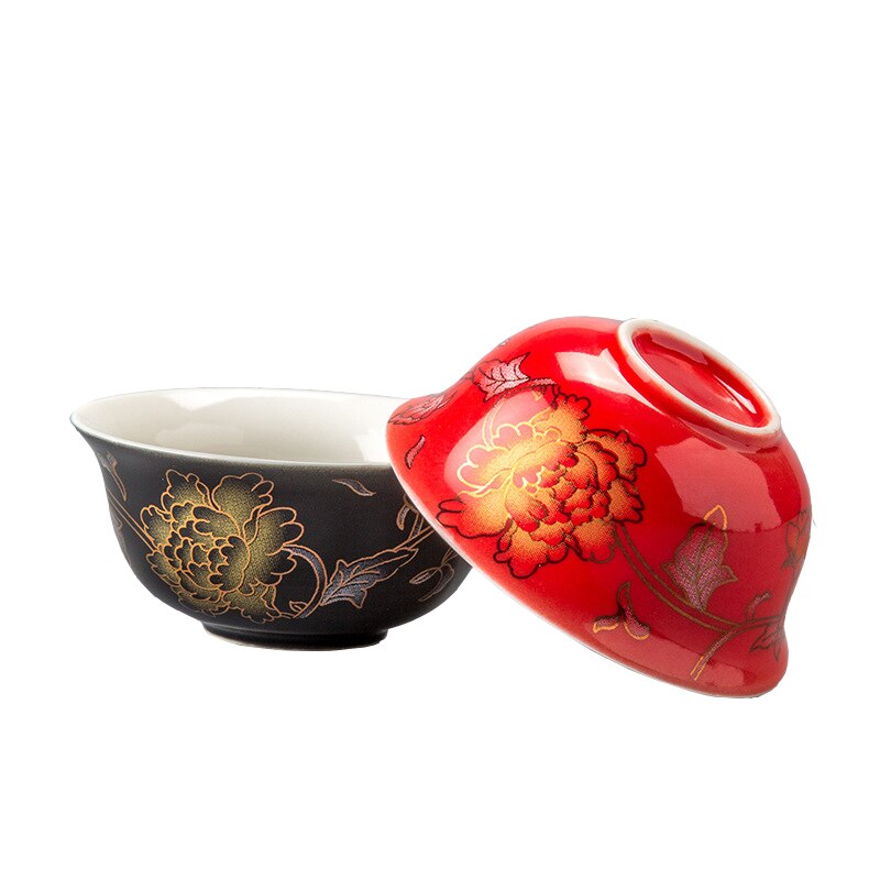 Chinese Traditionele Gouden Draak Thee Cup 1Pcs, Keramische Theekopje Puer Cup Set, keramische Oven Top Grade Porselein
