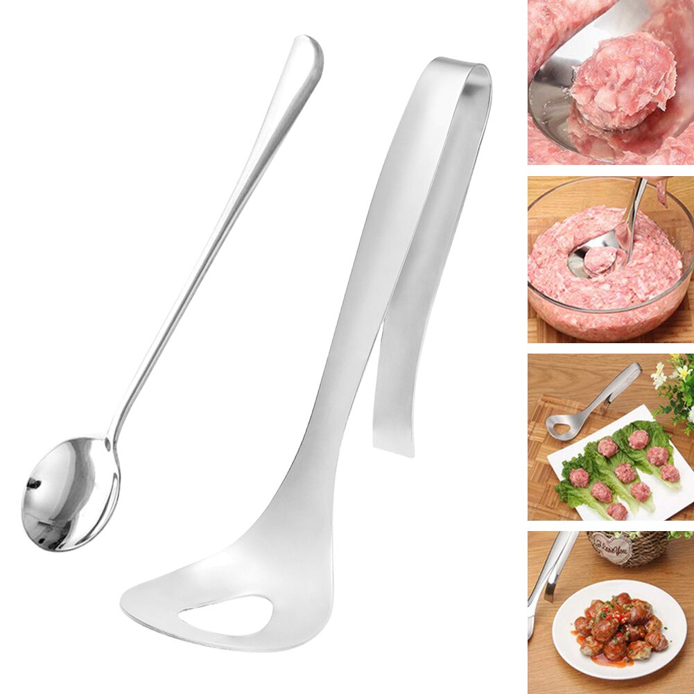 Rustfrit stål non-stick frikadeller ske maker klemme køkkenredskaber gadget kød værktøj