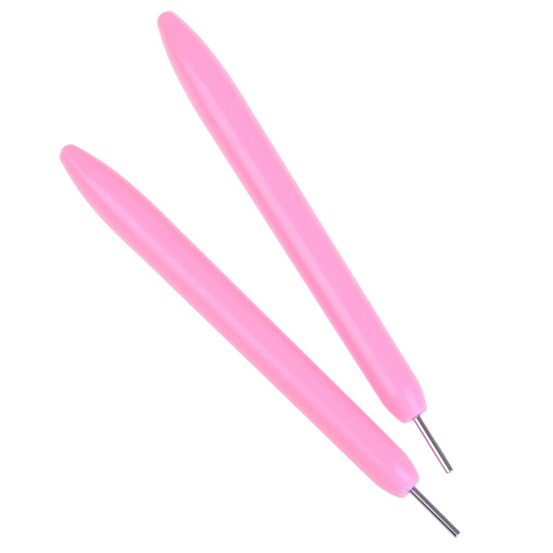 2 Pcs/Set Quilling Paper Origami Plastic Quilling Needle Slotted Tools DIY Handcraft Handmade Paper Crafts Tool Accessories: pink