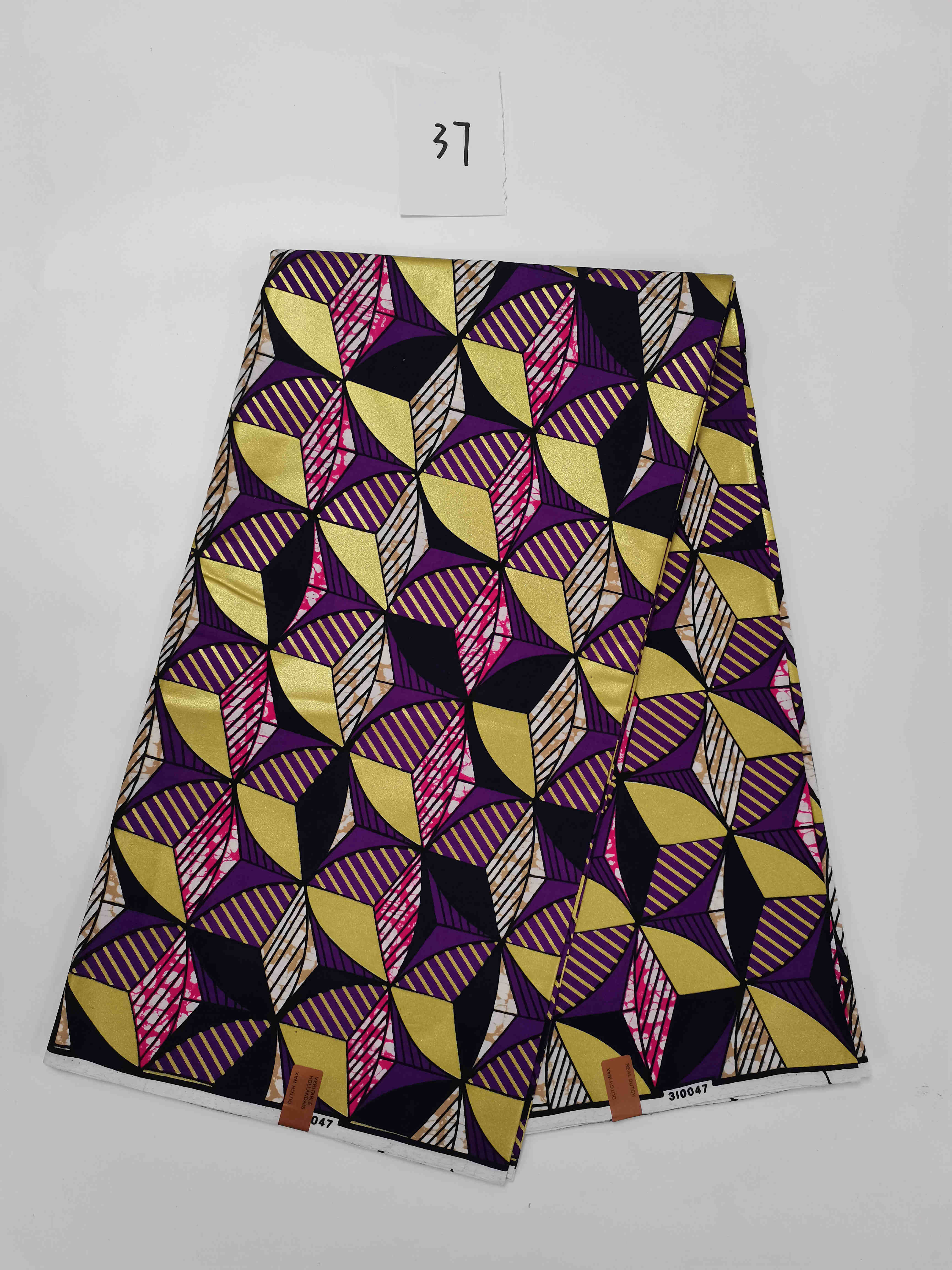 6 Yard African Wax Sewing Fabric Material Ankara Nigerian 100% Cotton Golden Material For Dress Bag