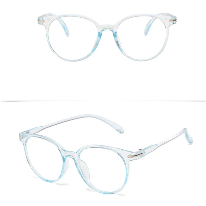 Transparent Computer Round Frame Glasses Women Men Anti-blue Light Round Glasses Blocking Glasses Optical Glasses Goggles