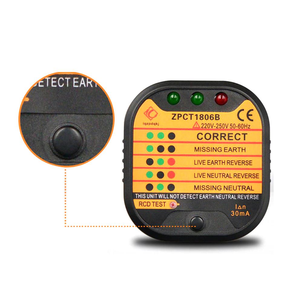 Electric Socket Tester Power Socket Wiring Detection Wall Plug Breaker Finder Detector Circuit Breaker Auto Finders Instruments