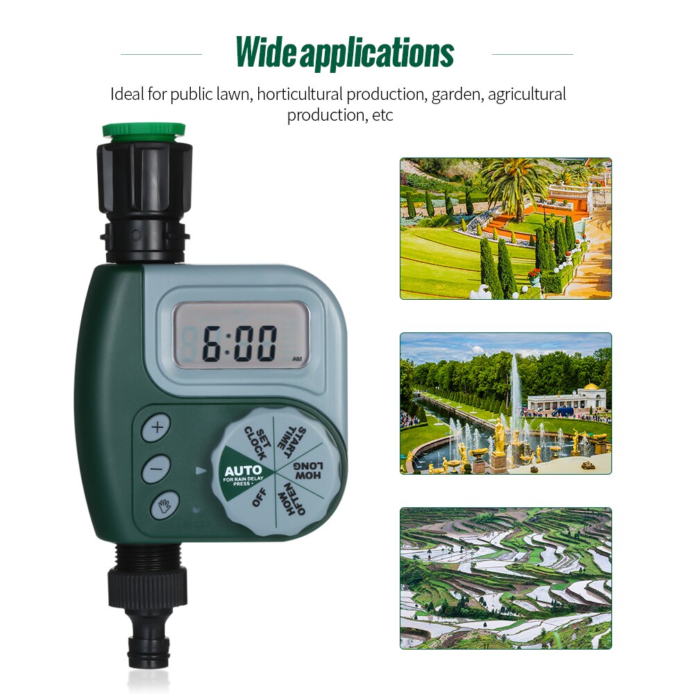 Temporizador de riego por goteo para jardín, controlador de riego automático para exteriores, grifo de riego para jardín, temporizador para invernadero