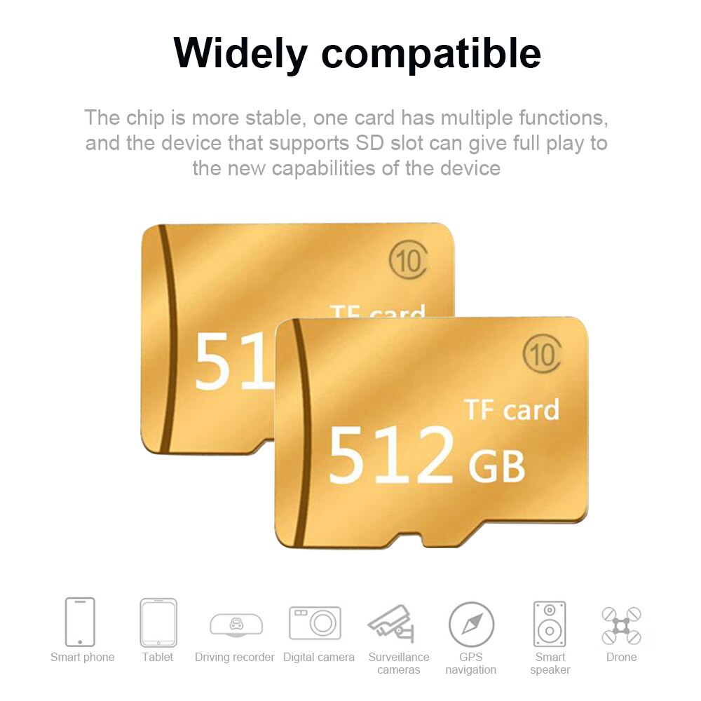 Golden Micro SD Memory Cards 16GB/32GB/64GB/128GB/256GB High Speed Class 8 micro SD Card 128gb 256gb TF Card for Phone/Tablet PC