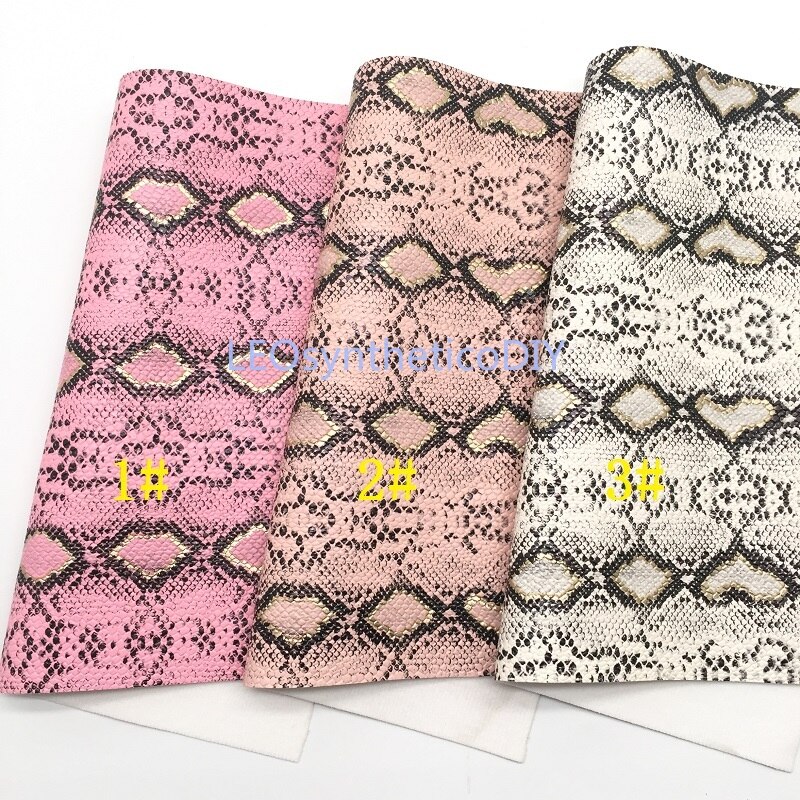 1pc 21 x 29cm metalen slang met hartvorm, python synthetisch leer pu leer voor het maken van strikken leosyntheticodiy 8 s 31b