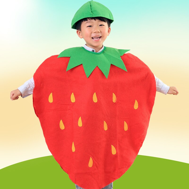 1 Set/partij Kerst Kinderen Vruchten En Groenten Modeling Kostuums Kleuterschool Milieubescherming Outfits (Goede)