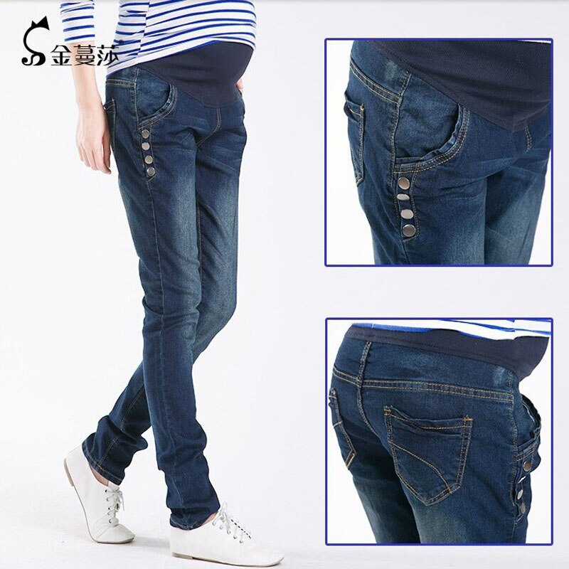 Denim graviditetsbukser jeans graviditetstøj til gravide graviditetsbukser gravid tøj plus size forår