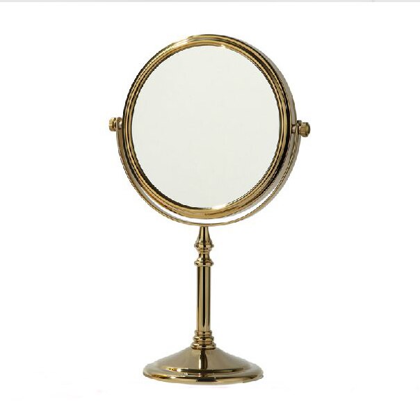 Bath Mirrors 6" Dual Cosmetic Makeup Mirrors 1:1 1:3 Magnifier 360 Degree HD Bathroom Double Faced Bath Table Mirror 726K