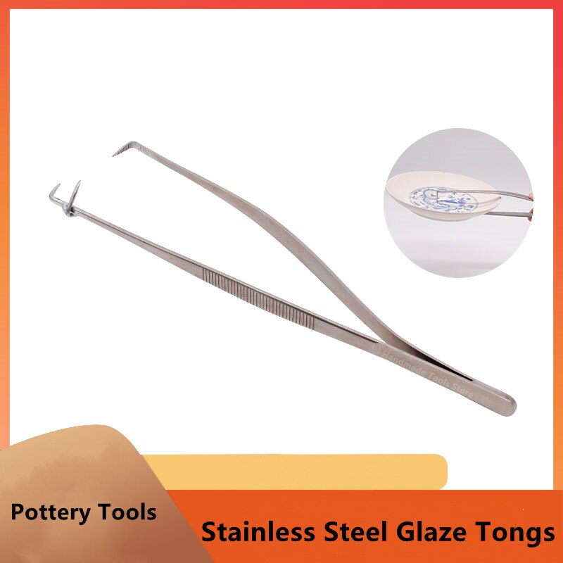 1PC Keramik Ton Werkzeuge Edelstahl Schlamm Carving Zangen Dip Glasur Clamp Gelten Die Platte DIY Keramik Handwerk dip Glasierte Clamp