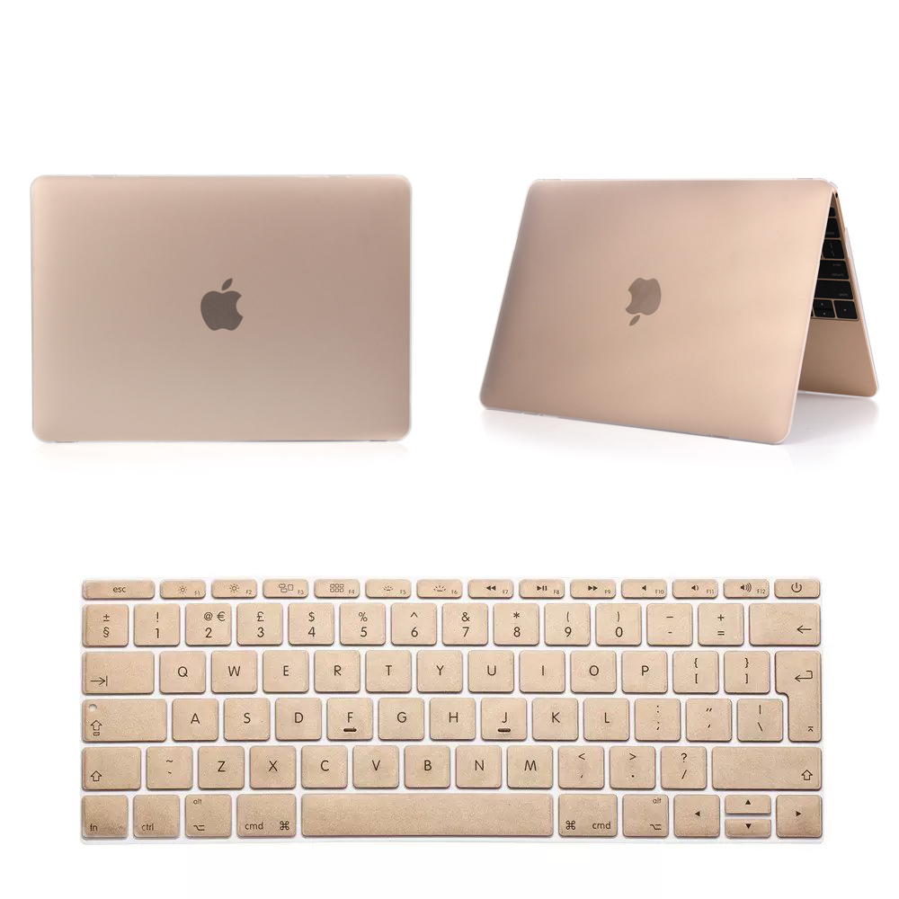 4in1 Gold Champagne laptop Case For Apple macbook Air Pro Retina 11 12 13 15 For Mac book 13.3 inch with Touch Bar