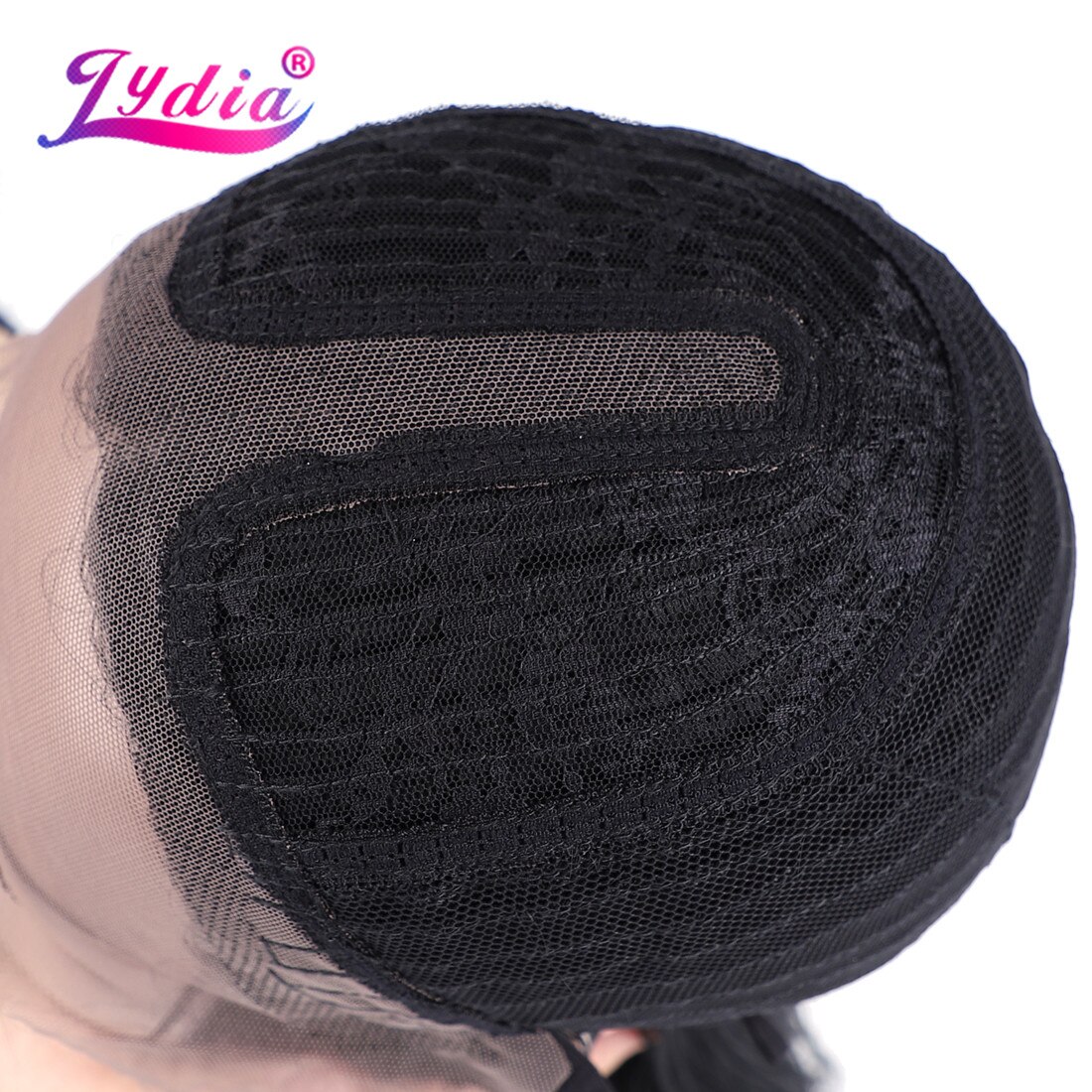 Lydia For Women Short Bob Front Lace Synthetic Hair Wigs Natural Black Yaki Straight Middle Part Wig Breathing Elastic Net