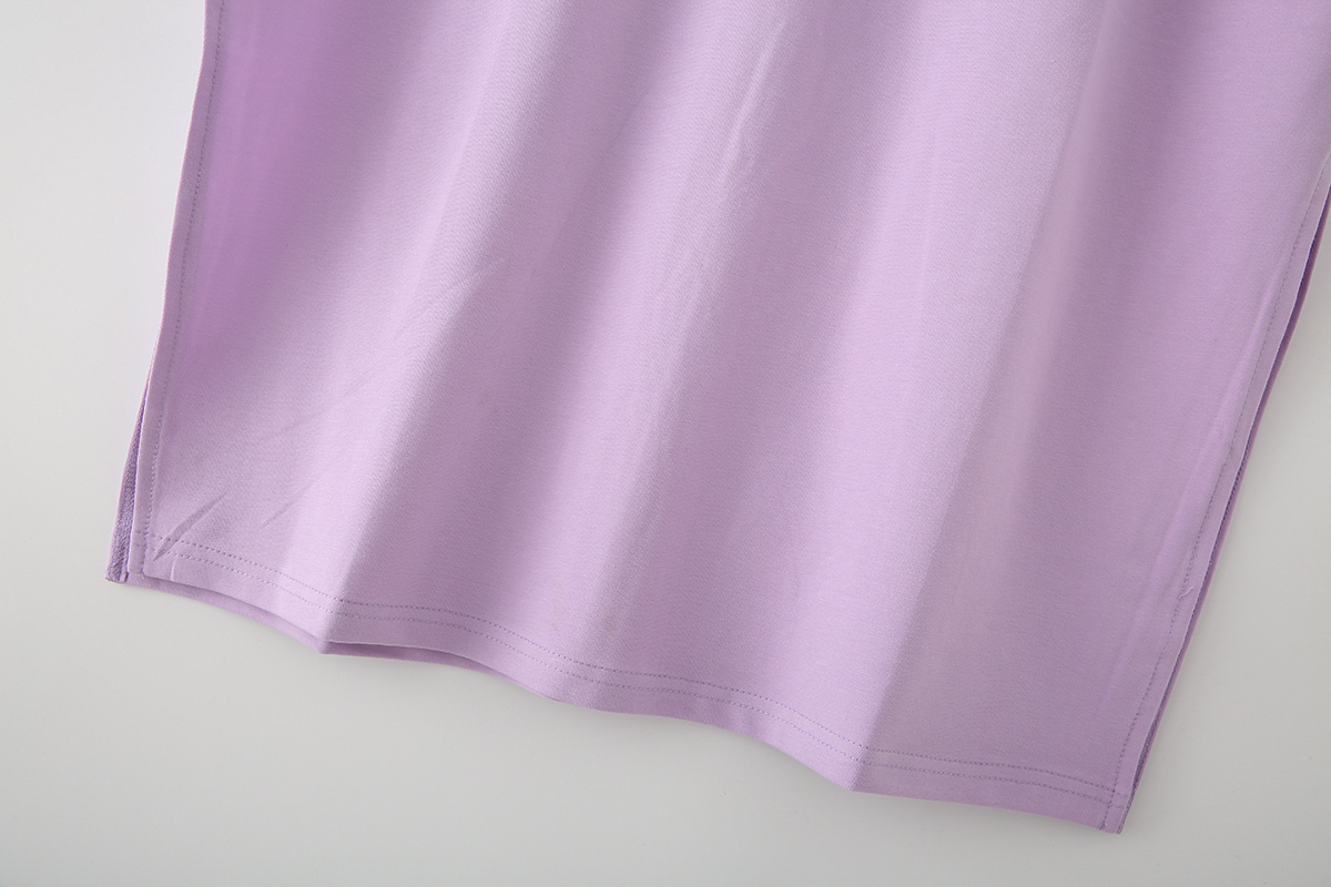 UNIZERA Summer Women's Lazy Simple Short-sleeved Round Neck T-shirt Dress Versatile Loose Slit Long Skirt