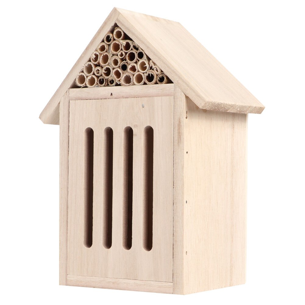 Have udendørs træ insekt bi hus træ bug værelse ly indlejring kasse dekoration velegnet til indlejring med insekter og honning