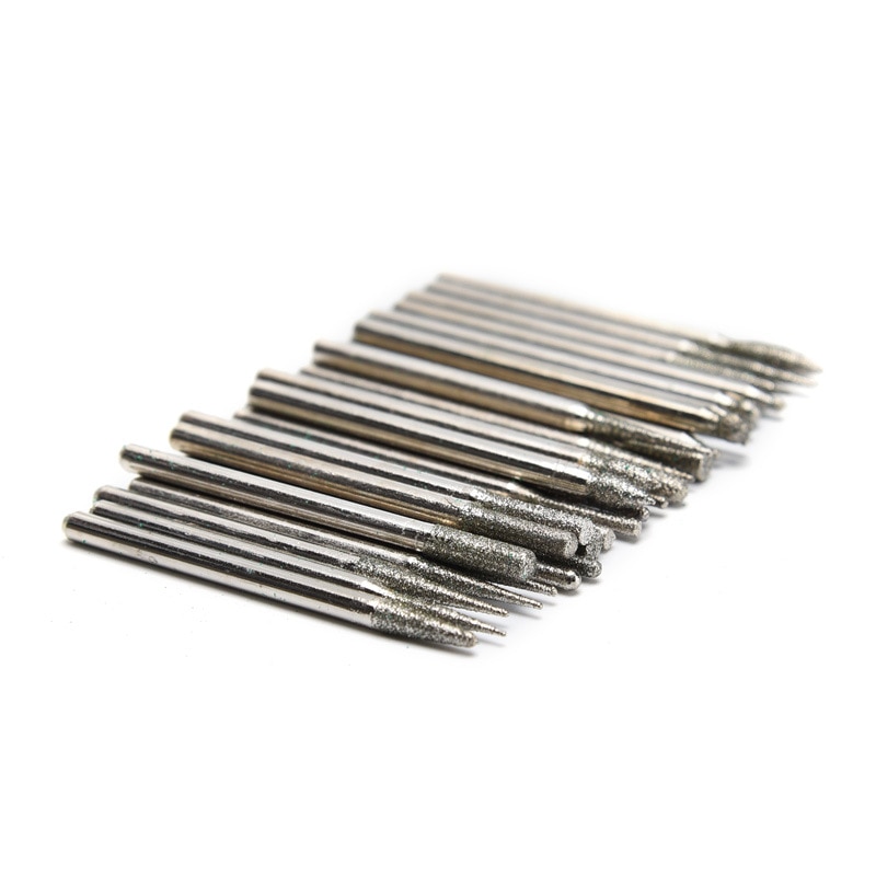 30 stuks 2.35mm mini boortjes diamantboren slijpschijf schuurschacht hout steen graveren voor dremel elektrisch gereedschap accessoires