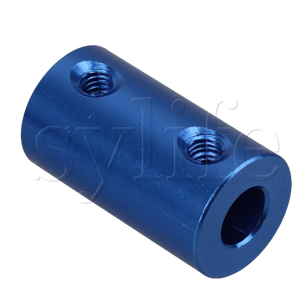 2pcs 6.35 x 6.35mm Blue Aluminum Alloy Shaft Motor Rigid Solid Coupling Coupler