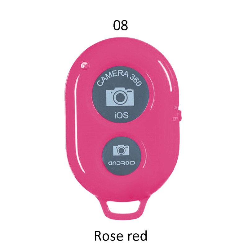 Bluetooth-Compatibele Afstandsbediening Knop Draadloze Controller Zelfontspanner Camera Stok Ontspanknop Telefoon Monopod Selfie: Rose red