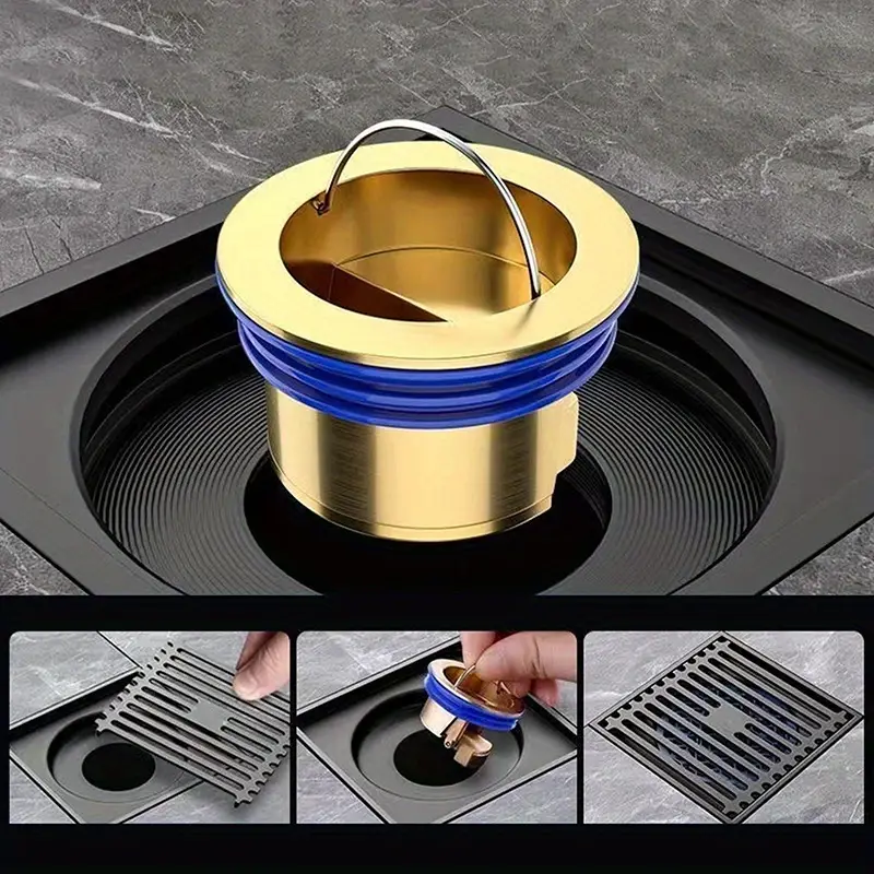 Brass floor drain core floor shower drain plug anti-insect and anti-odor kitchen bathroom toilet drain, drain backflow preventer