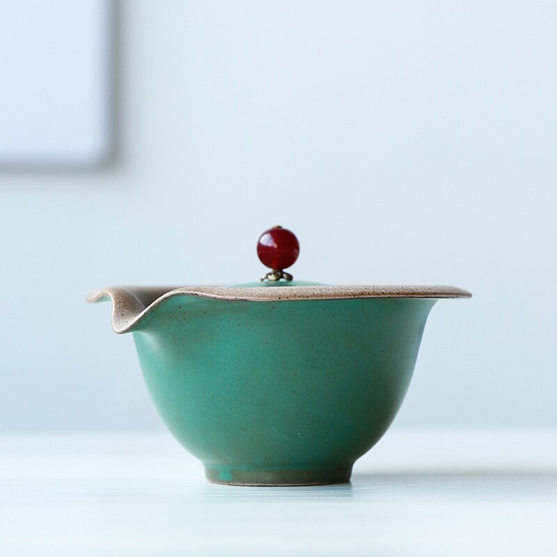 Set Da Tè In Ceramica Blu E Bianco 3 Pezzi - Teiera Con Filtro E Tazze Per Kung Fu E Relax