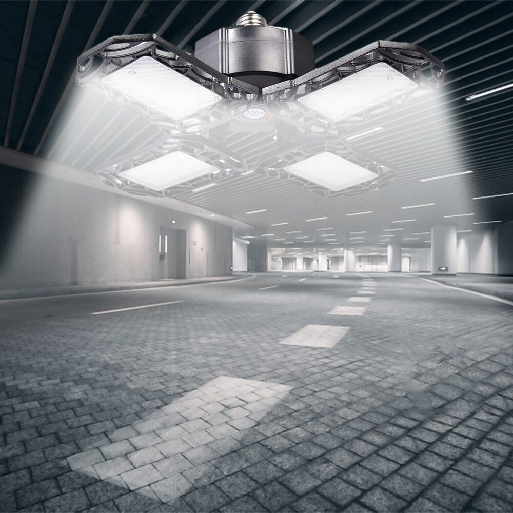 120W LED Garage Light Super Brightness E26 Deformable Ceiling Light Fixture Deform Light for Workshop Warehouse Factory Gym