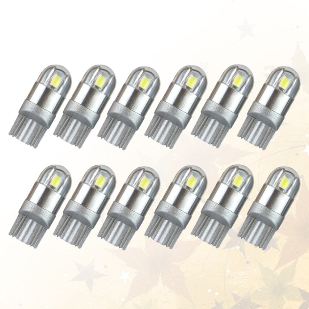 12pcs LED Car Tail Bulb Brake Lights Auto Reverse Lamp Daytime Running Signal Light(T10 3030 Blue Light)