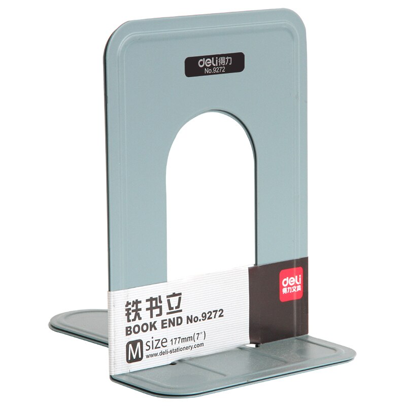 Deli 1 Pair Portable Metal Bookends Foldable Library bookend Desktop Book Shelf School Office Supplies Stationery 9272
