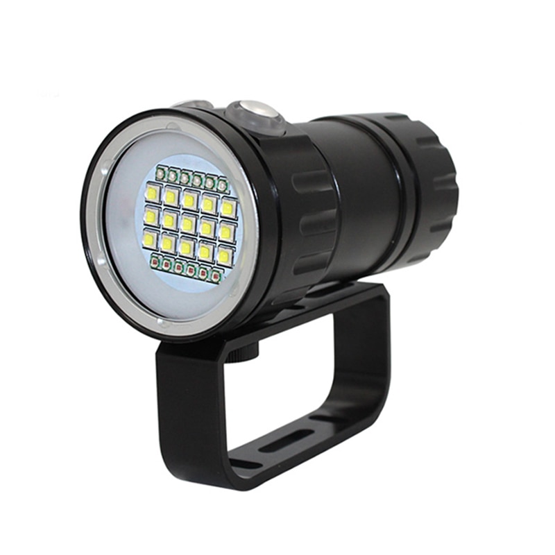 Lampe de plongée sous-marine XHP90, 80M de profondeur, lampe de poche pour caméra de photographie et vidéo, bleu blanc rouge