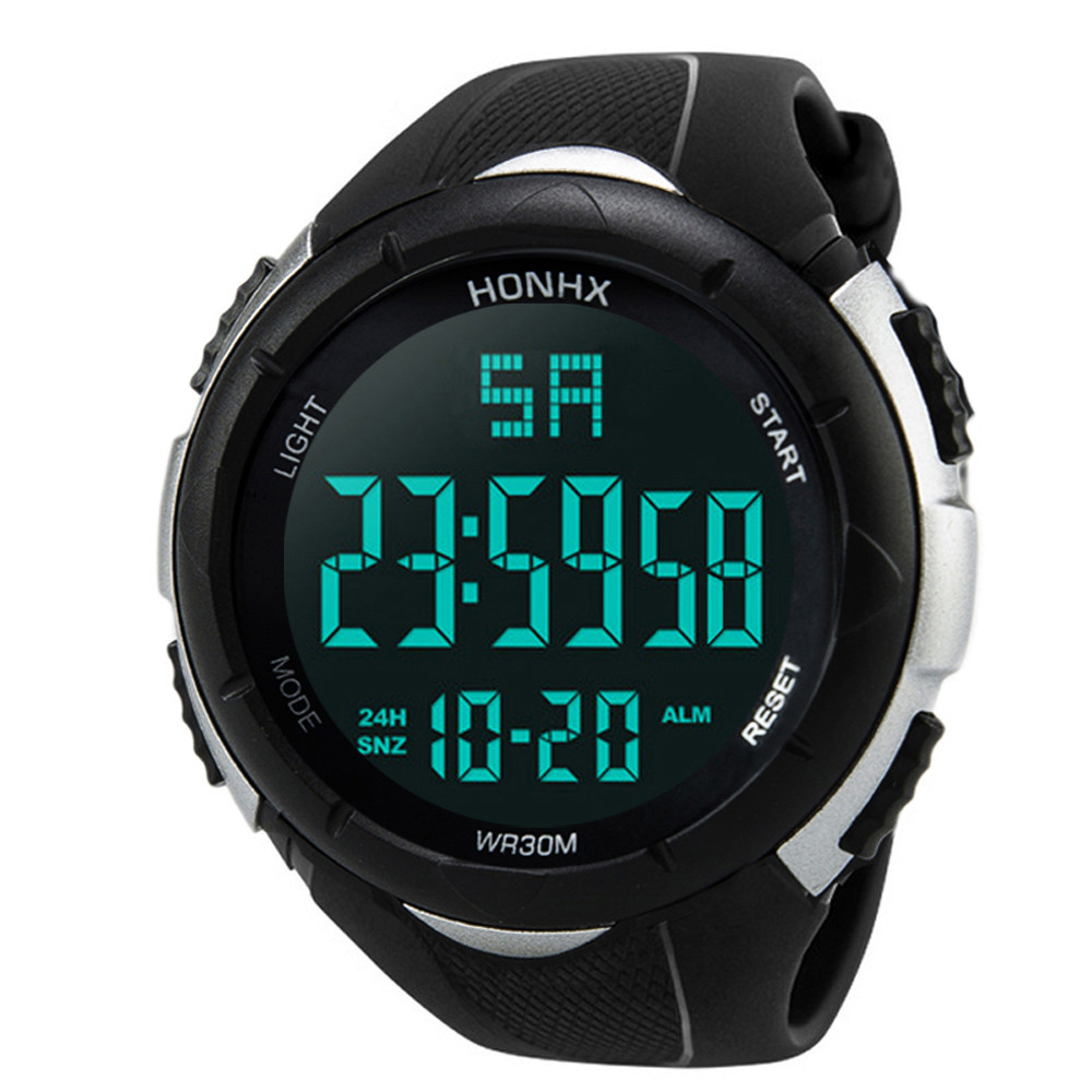 numérique montre-bracelet hommes relog numérique LED chronomètre Date Sport extérieur électronique montres montre digitale homme 533 #2: Kaki