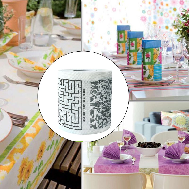 1 rollo de papel higiénico estampado divertido de 2 capas, tejido sin perfume para uso en el hogar y la habitación del baño