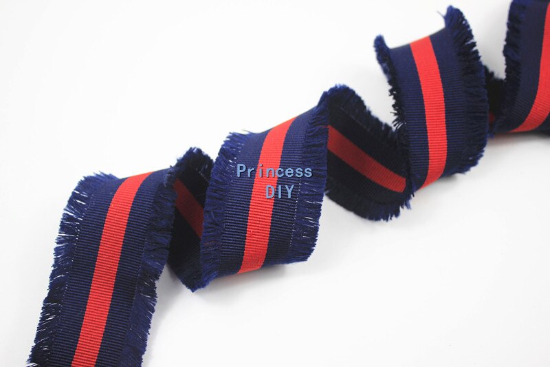 5m/L 45mm Grosgrain Polyester Webbing Striped Red Navy Blue Ribbon Bag Decorated Tape Trim DIY Hairbow Brooch Garment Accessory