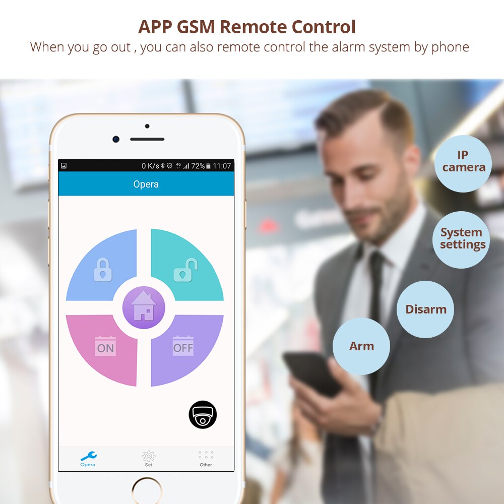 KERUI-alarma GSM DE SEGURIDAD G18 para el hogar, sistema de alarma antirrobo de Color negro, aplicación de Control remoto para Android e IOS