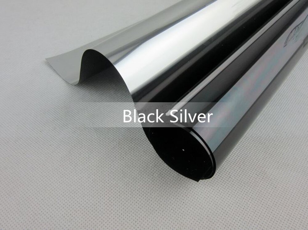 SUNICE Black&Silver Tint Window Tint Film One Way Prospective Reflective Film Privacy Protective Film Adhesive 90% UV Rejection