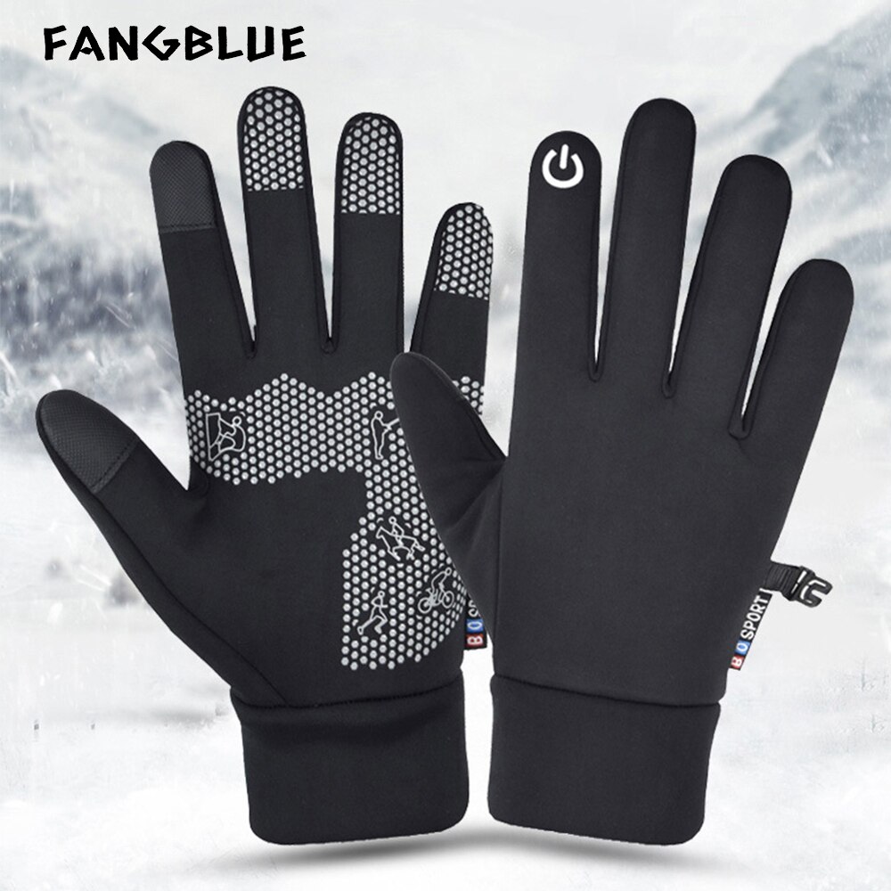 Guantes de invierno FANGBLUE para hombre, guantes para ciclismo, ciclismo, esquí, pantalla táctil, accesorios de pesca antideslizantes, impermeables, Unisex