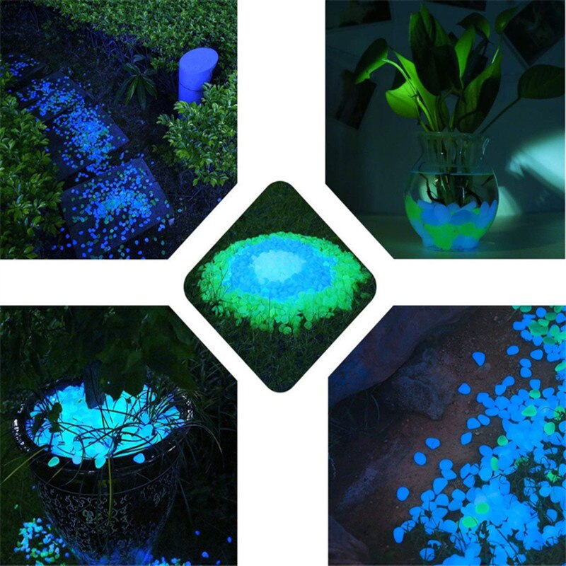 25/50Pcs Pebbles Glowing In The Dark Fluorescent Stone Aquarium Fish Tank Garden Lawn Sidewalk Luminous Stone Home Decoration