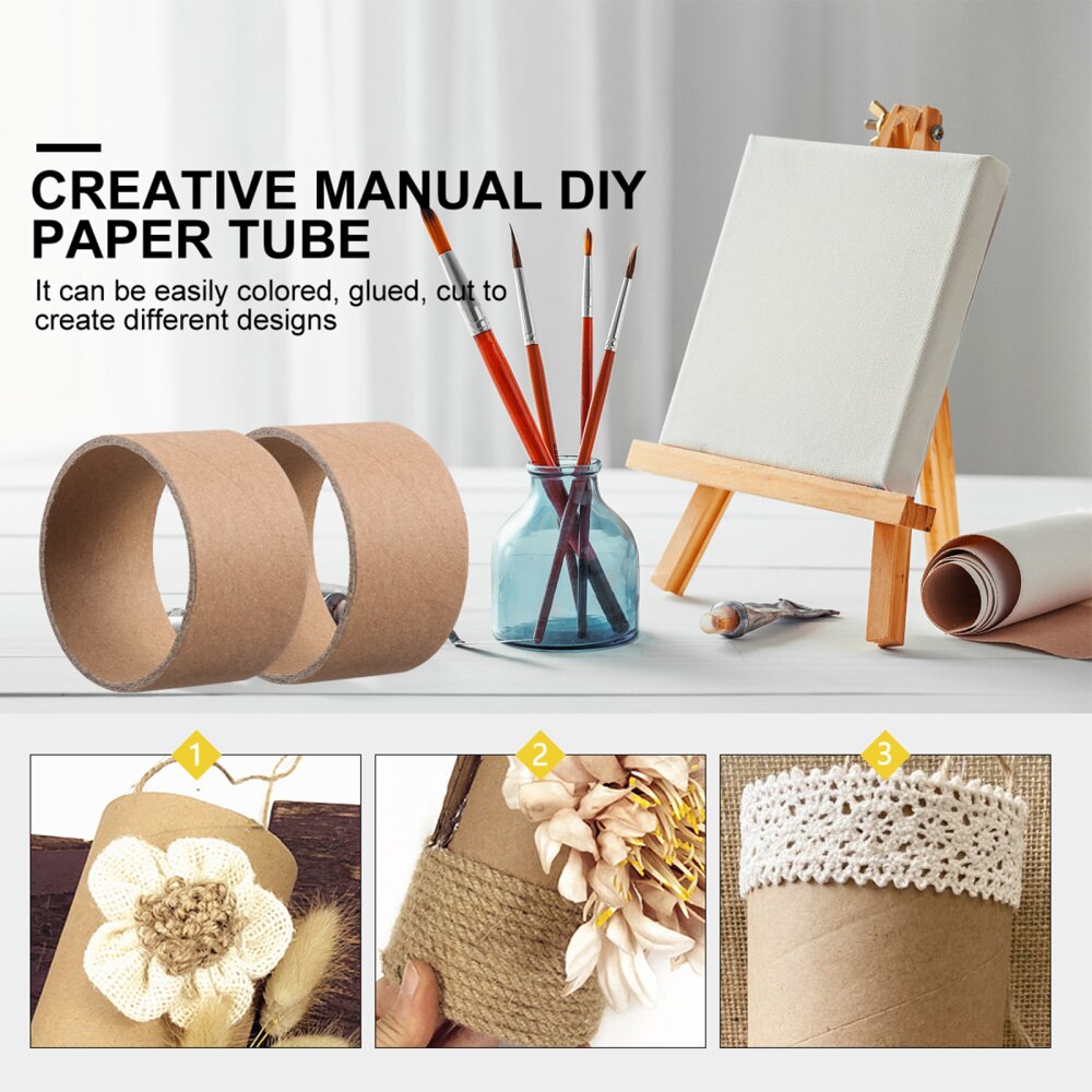 20Pcs Artist Painting Paper Tube Brown Craft Cardboard Tubes DIY Accessories